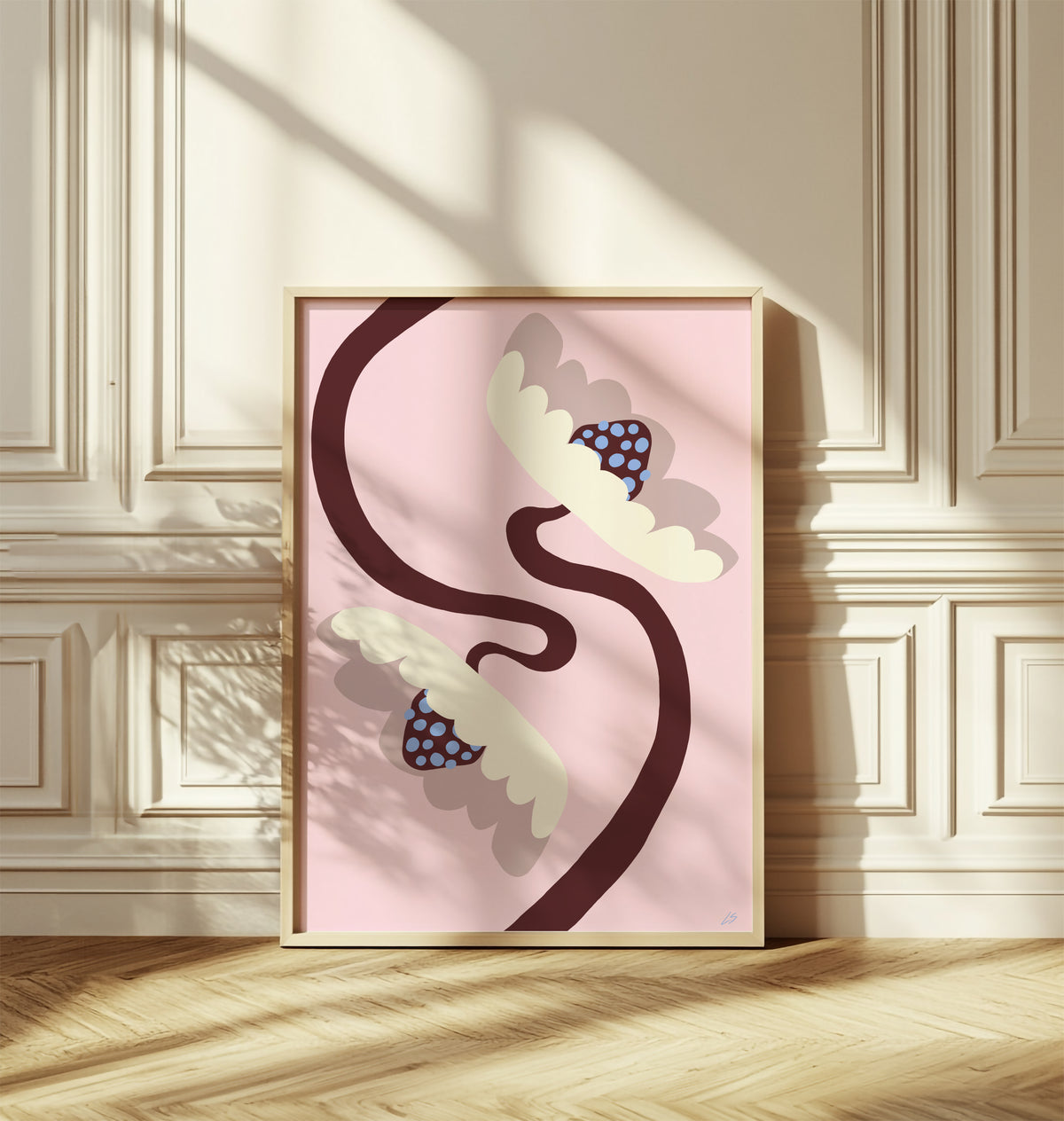 White &amp; Gold Poppies Poster