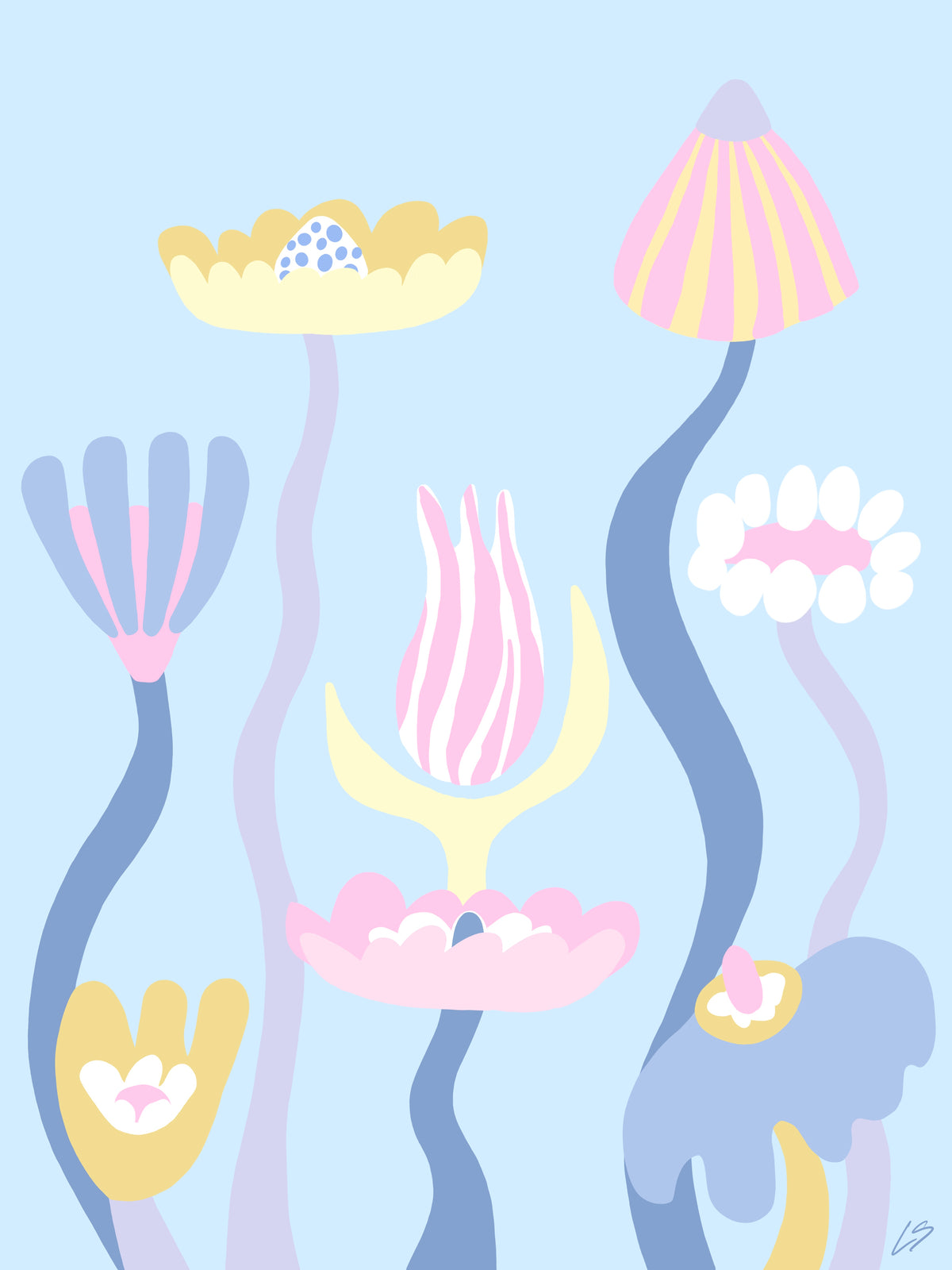 White &amp; Gold Poppies Poster
