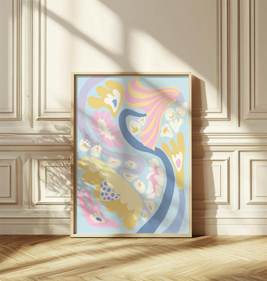 Blue Swirl Poster
